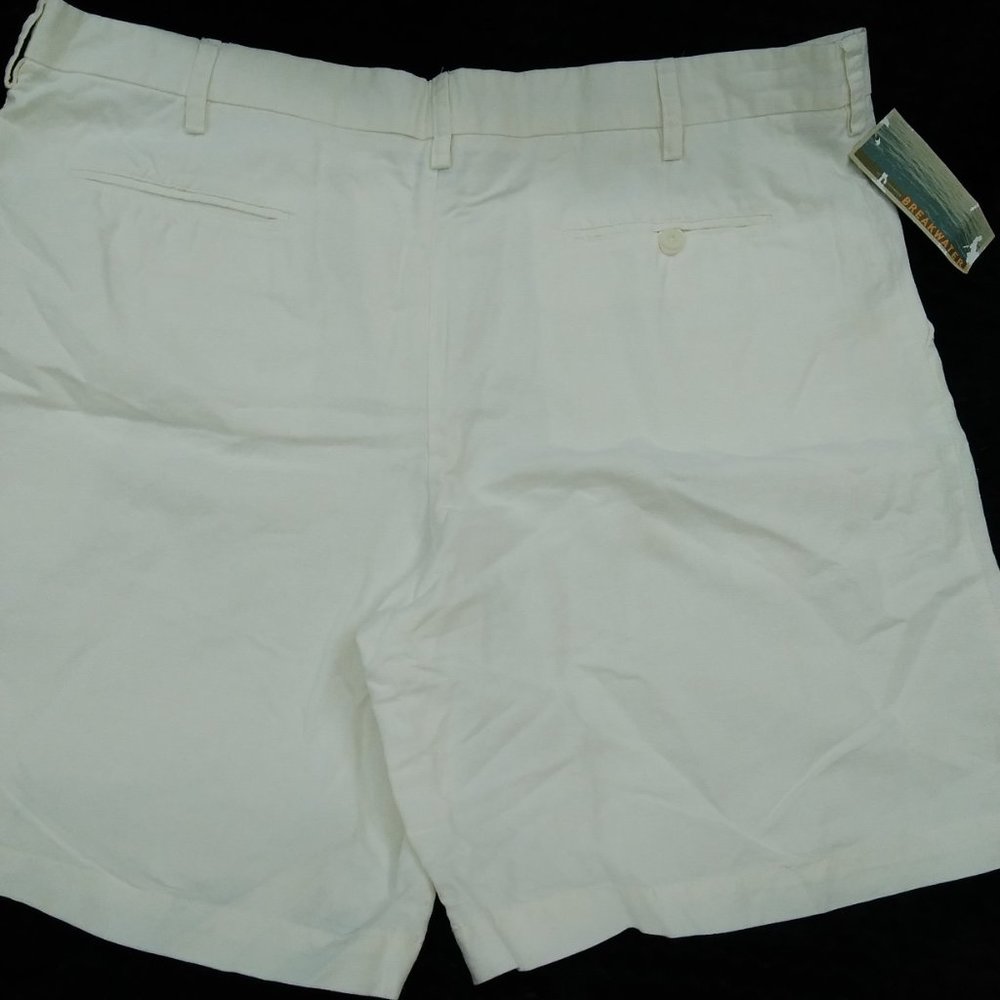 BREAKWATER Men's Shorts Size 44 Linen Cotton Flat Front NEW - Picture 2 of 4